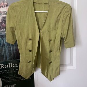 Olive Green Buttoned Blazer